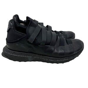 Adidas x Yohji Shoes Size 6.5 Yamamoto Triple Strap Leather Sneakers Black